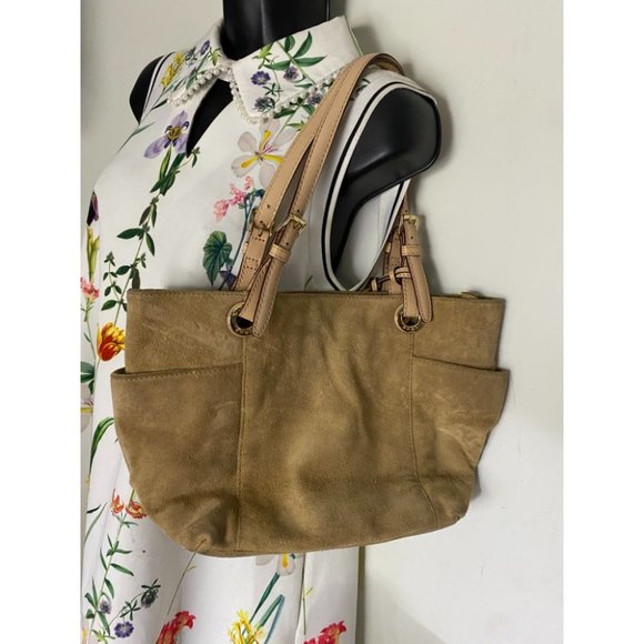 Michael Kors Tan Medium Suede Leather Tote Bag - Picture 8 of 16